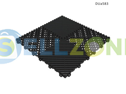 Δάπεδο γκαράζ αρθρωτό PVC - Μαύρο τετράγωνο πλακάκι DUa583